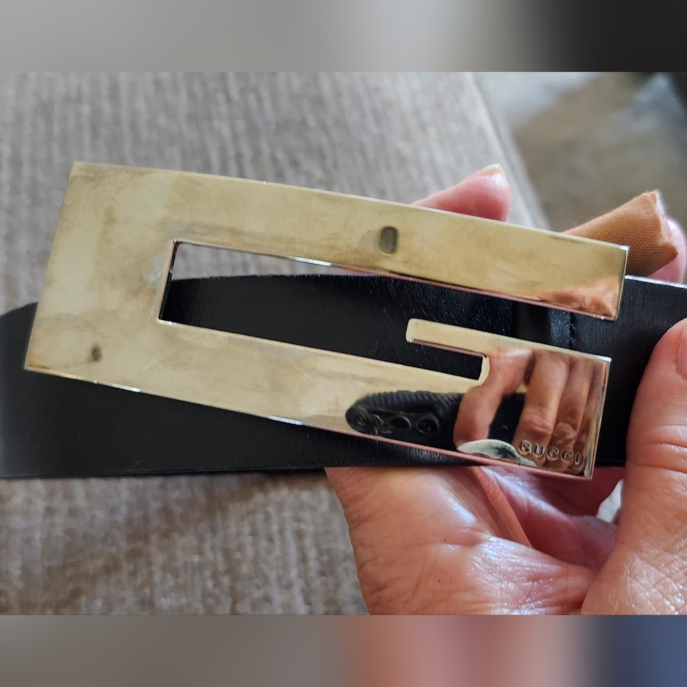 Gucci Black Leather Belt